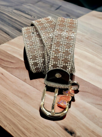 Ceinture Strass Rose et Argent